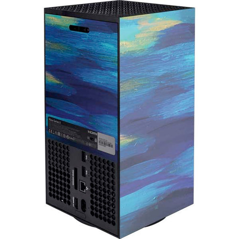 Ocean Blue Brush Stroke by Etta Vee XBox Series X Digital Edition Console Skin